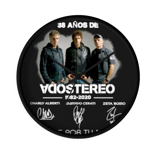 Discover 38 Anos De Soda Stereo 19822020 Gracias Por Tu Música, Designer Camiseta clásica Wall Clocks