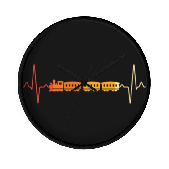 Discover train locomotive heartbeat retro Wall Clocks