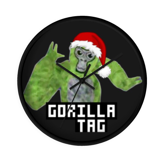 Discover Gorilla Tag Green Santa Hat Gorilla  png Wall Clocks