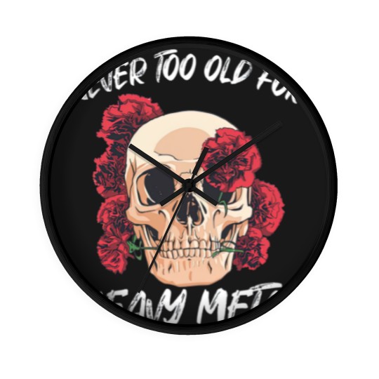 Discover Skull with Red Roses Heavy Metal Hard Rock - Vintage Heavy Metal - Wall Clocks