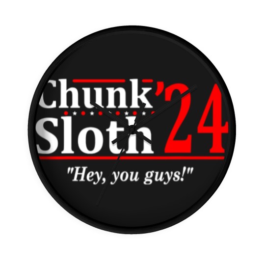 Discover Chunk and Sloth '24 - election funny 80s retro humor Wall Clocks