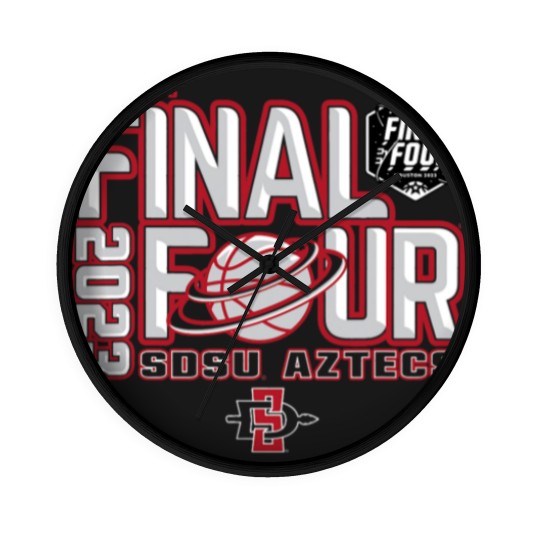 Discover San Diego State Aztecs Final Four Basketball Dunk Black Wall Clocks