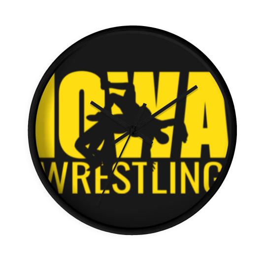 Discover Iowa Wrestling Freestyle Wrestler Gift The Hawkeye Wall Clocks