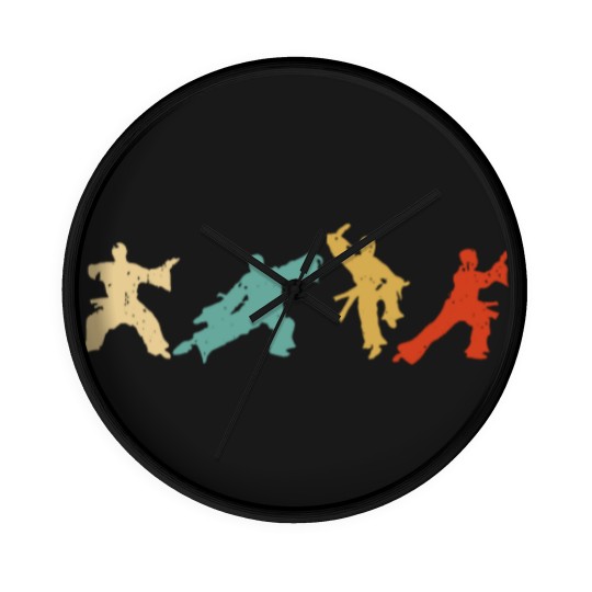 Discover Retro Thai Chi Silhouette Medication Gift Idea Wall Clocks