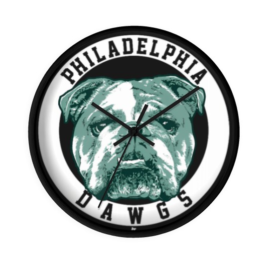 Discover philly dawgs philadelphia fooball shir Wall Clocks