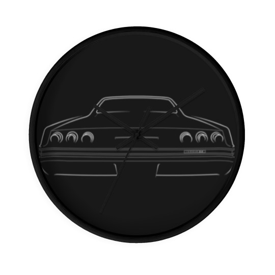 Discover 1965 Impala SS - rear Stencil white Wall Clocks
