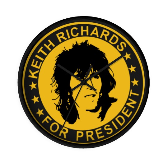 Discover Keith Richards For President Wall Clocks Keith Richards Wall Clocks