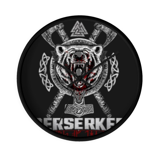 Discover Berserker Viking Norse Pagan Bear Warrior Wall Clocks