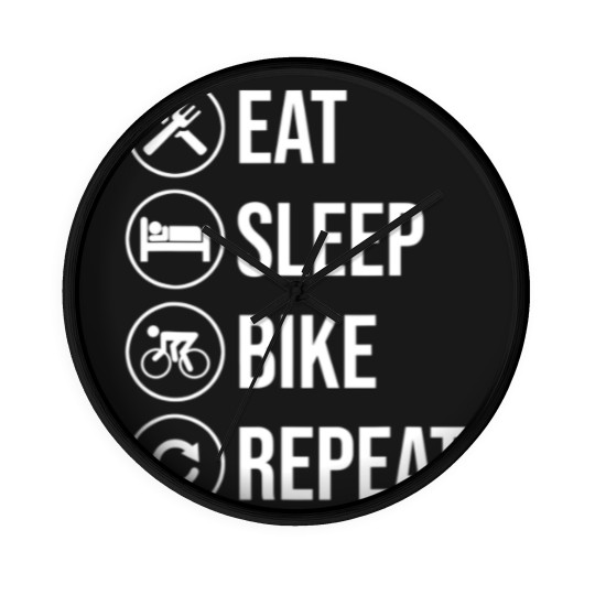 Discover Eat Sleep Bike Repeat Biking Riding Ride Bikes Wall Clocks