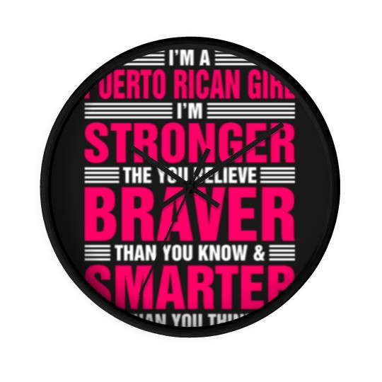 Discover Im A Puerto Rican Girl Wall Clocks