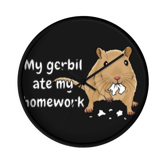 Discover Gerbil Ate My Homework Wall Clocks