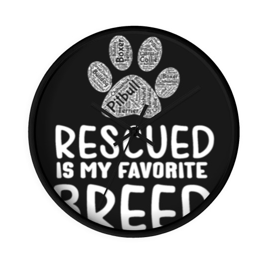 Discover rescued dog breed gift Wall Clocks