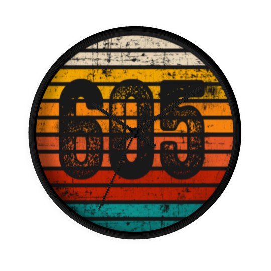 Discover Distressed Vintage Sunset 605 Area Code Wall Clocks