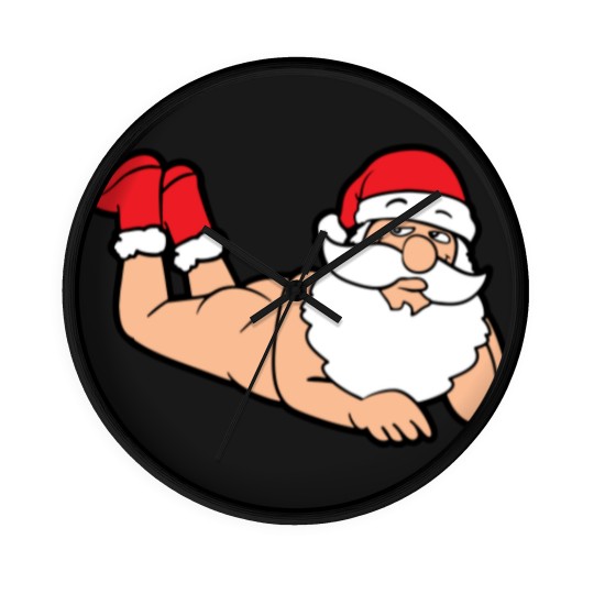 Discover Funny Sexy Santa Claus Xmas Merry Christmas Winter Wall Clocks