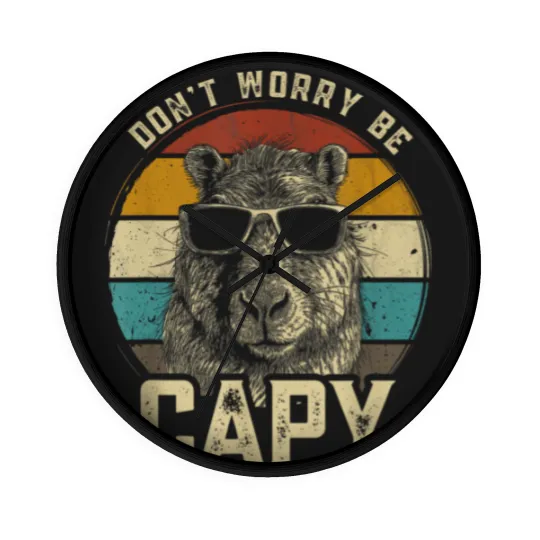 Discover Capybara Dont Be Worry Be Capy funny animal Capybara Lover Wall Clocks