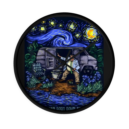Discover i live in a van gogh down by the river t Wall Clocks