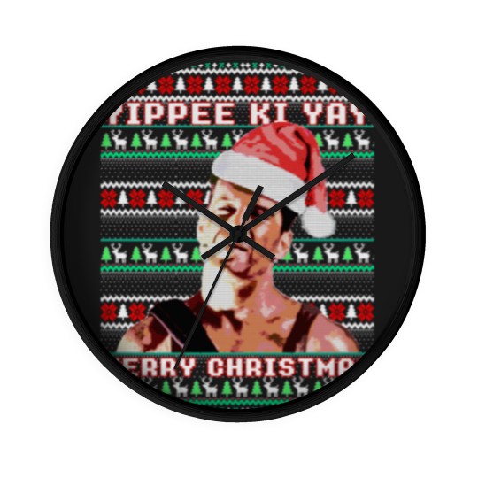 Discover Yippe Ki Yay Funny ugly sweater christmas - Ylp | Essential Wall Clocks