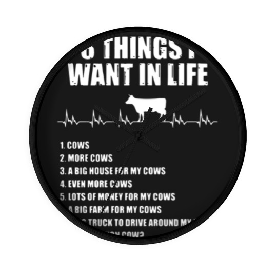 Discover 8 things I want in life cow Wall Clocks
