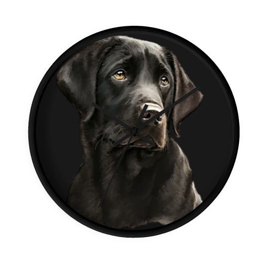 Discover Black Labrador Black Labrador- Black Labrador Head And Shoulders Wall Clocks