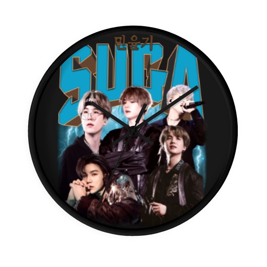 Discover BTS Suga Kpop Music Wall Clocks