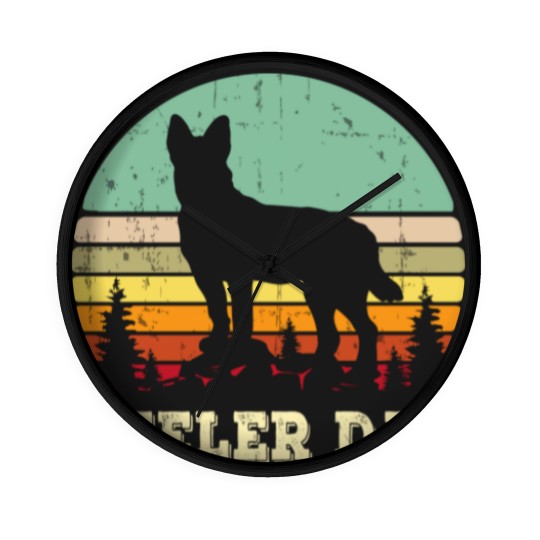 Discover Australian Cattle Dog Red Blue Pet Heeler Dad Cute Mens Gift Wall Clocks