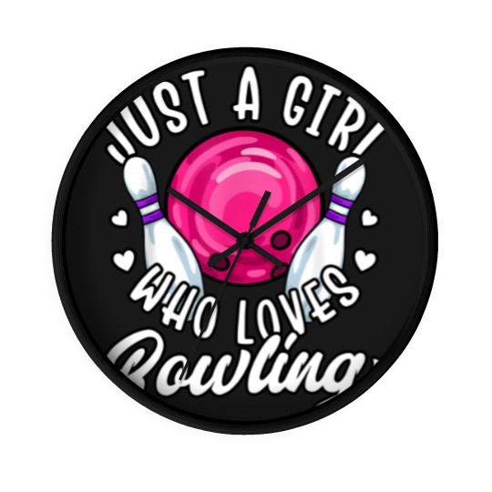 Discover Girls Bowling Wall Clocks, Bowler Wall Clocks, Tenpin Bowling Wall Clocks