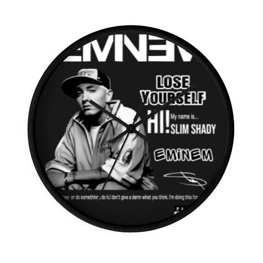 Discover EMINEM Wall Clocks Black (unisex)