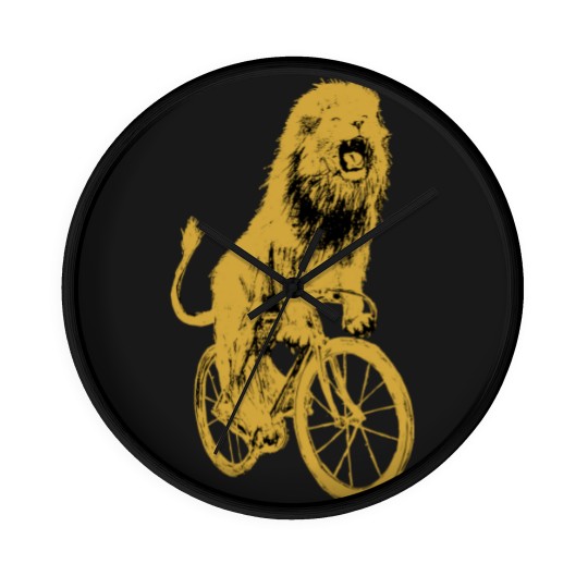 Discover Bicycling Lion Wall Clocks - Screen Printed Unisex Wall Clocks, Lion Wall Clocks, Lion Lovers, Bike Wall Clocks, Alternative Apparel, Dark Cycle Clothing