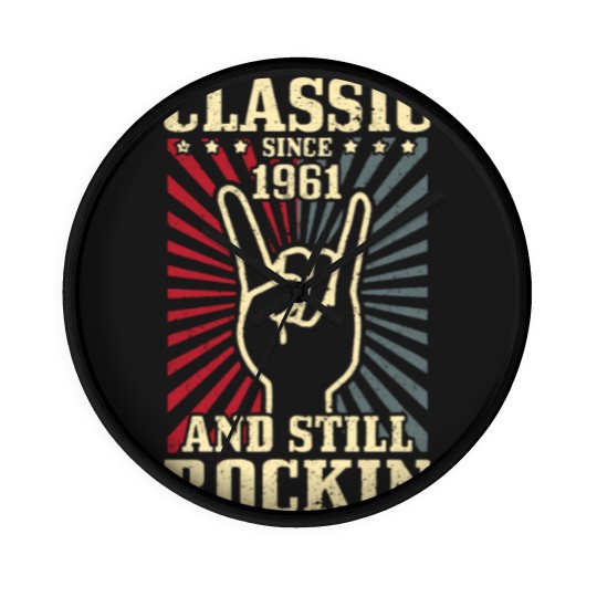 Discover Vintage 1961 Classic Rock 60th Birthday Gift Wall Clocks