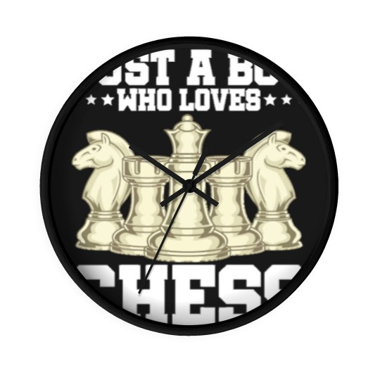 Discover Chess Chess Player Just A Boy Who Loves Chess Wall Clocks