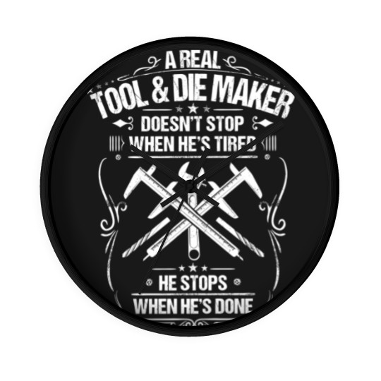 Discover Tool & Die Maker Toolmaker Gift Present Tired Wall Clocks