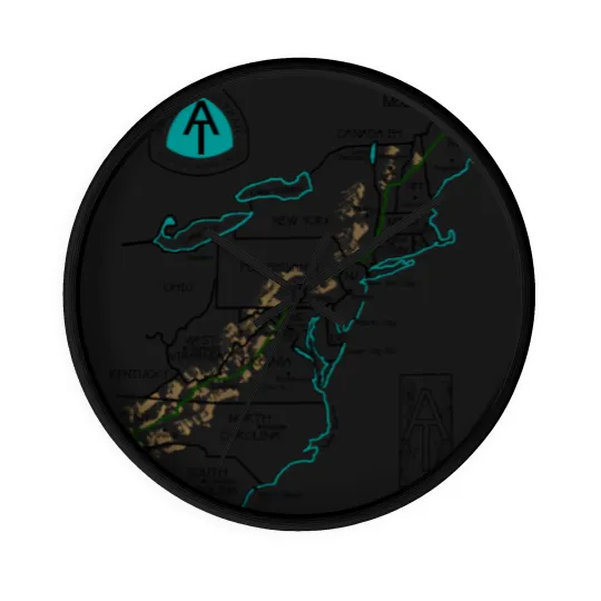 Discover Appalachian National Scenic Trail Map AT Map Wall Clocks