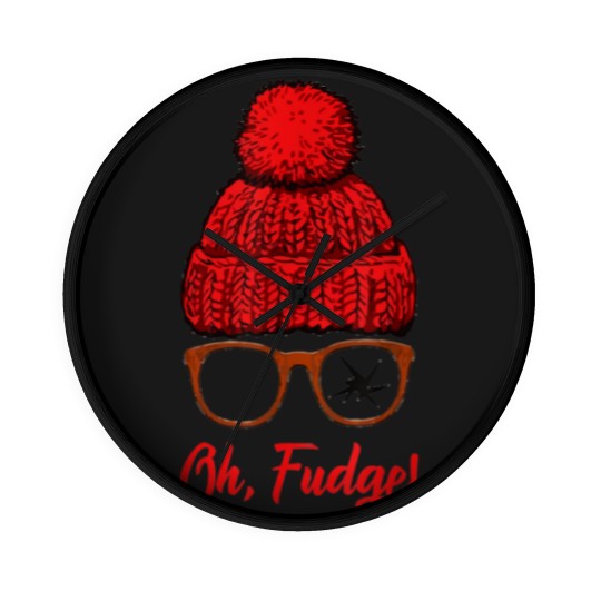 Discover Oh Fudge Funny Christmas Candies Geek Nerd Wall Clocks