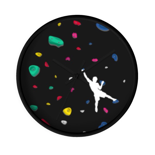 Discover Climbing Boulder Wall Rock Climber Bouldering Wall Clocks