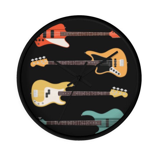 Discover Vintage Bass Guitar - Bassist Rock Music Band Gift Wall Clocks