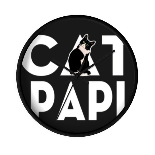 Discover Men's Cat Dad Wall Clocks for Daddy Funny Father's Day Wall Clocks Gift PAPI - Mens Cat Dad - Wall Clocks