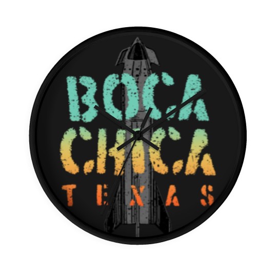Discover Boca Chica Texas Starship Cool Retro Wall Clocks