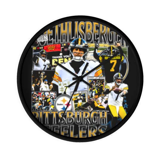 Discover Vintage 90s Graphic Style Ben Roethlisberger Wall Clocks, Ben Roethlisberger Vintage Wall Clocks, American Football Gift