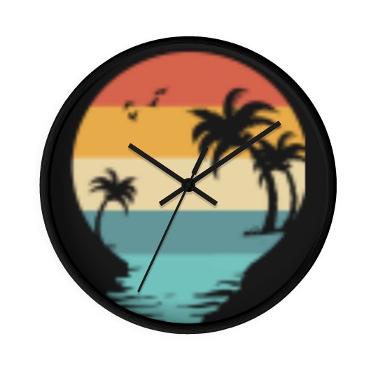Discover Forever Chasing Sunsets Wall Clocks, Retro Summer Wall Clocks, Summer Vibes Wall Clocks, Beach Wall Clocks, Vacation Wall Clocks, Summer Vacation Wall Clocks, Trendy Wall Clocks