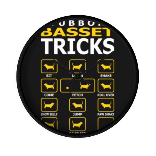 Discover Stubborn Basset Dog Tricks Funny Wall Clocks Wall Clocks