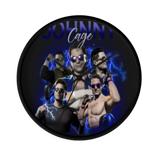 Discover Johnny Cage Mortal Kombat 1 90s Wall Clocks, Bootleg Movie Fighting Games Vintage Y2K Wall Clocks