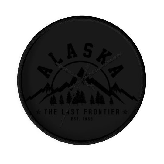 Discover Alaska The Last Frontier Est. 1959 Mountains Nature Gift Wall Clocks