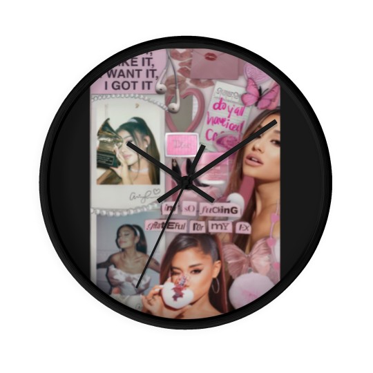 Discover Vintage Ariana Grade Wall Clocks, Music Concert Graphic Wall Clocks
