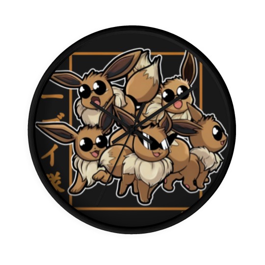Discover Eevee Squad PKM Wall Clocks Graphic Wall Clocks,  Adult Men Unisex Game Cartoon Anime Japanese Umbreo Wall Clocks