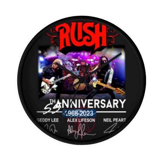 Discover New 55 Years RUSH Band 1968-2023 Signatures Wall Clocks