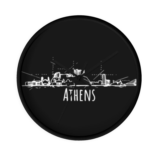Discover Athens city skyline Cool Greece souvenir Wall Clocks