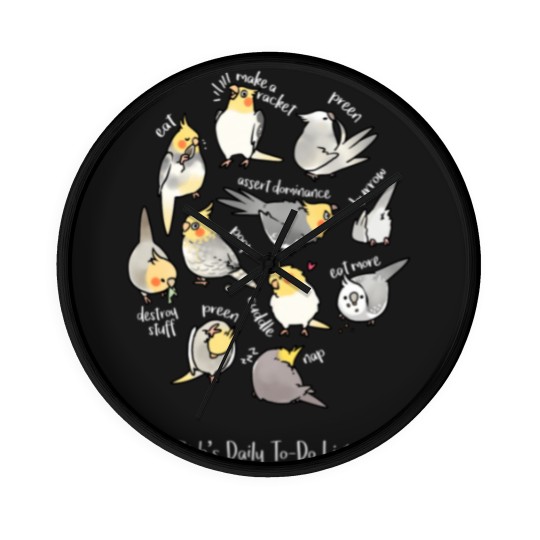 Discover Cockatiel'S Daily To-Do List Wall Clocks