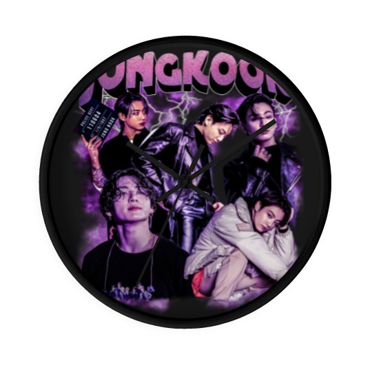 Discover Jungkook Wall Clocks, Jungkook Vintage Style Wall Clocks, Jungkook Vintage Unisex Wall Clocks
