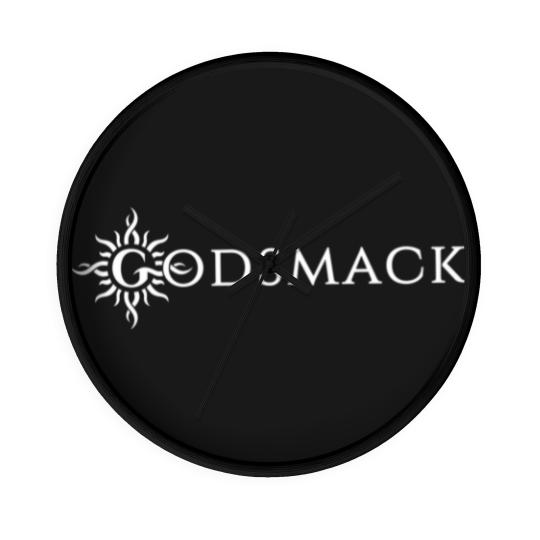 Discover Godsmack Sun logo on black Wall Clocks