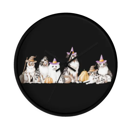 Discover Australian Shepherd Halloween  Wall Clocks